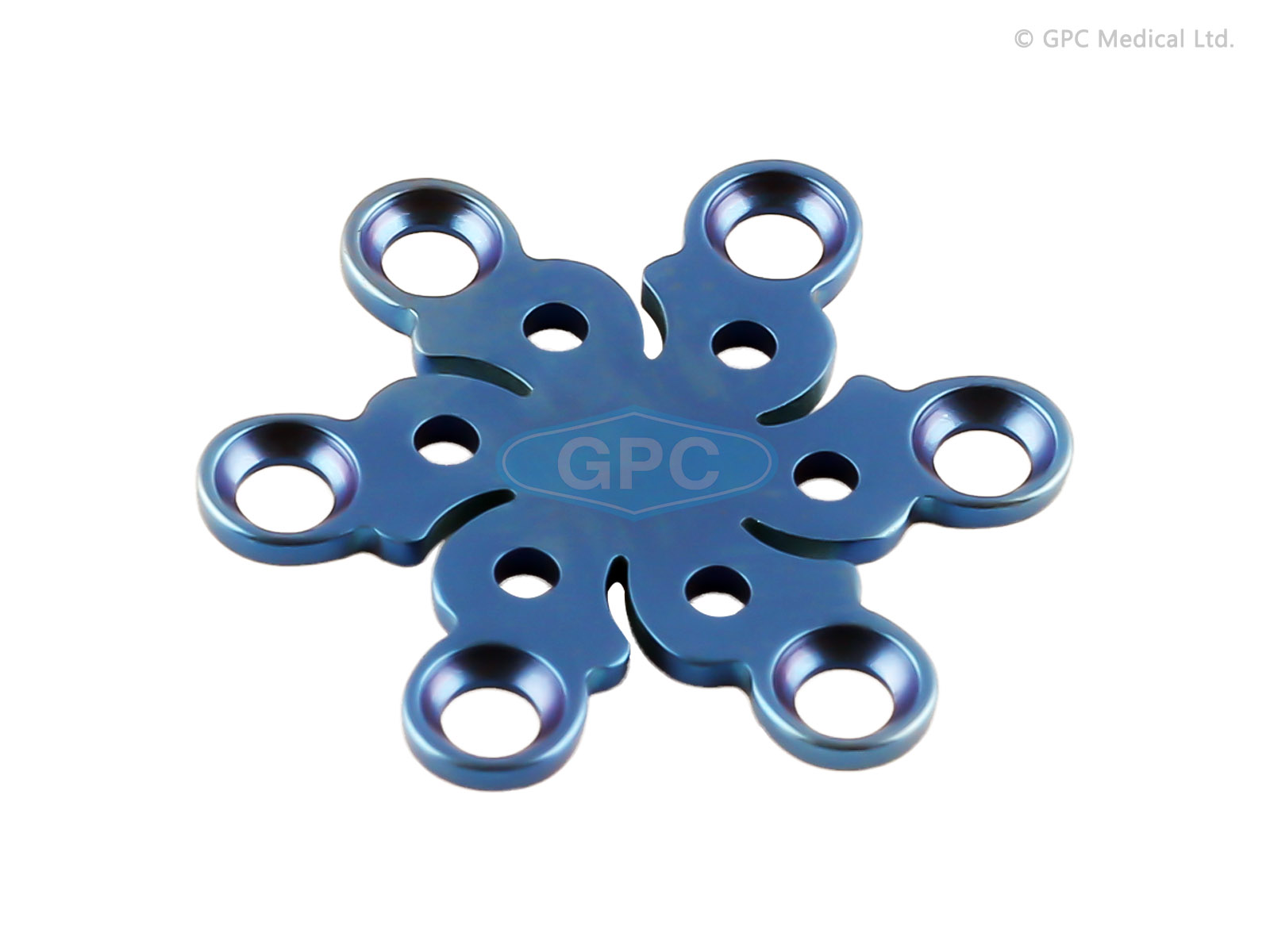 Burr Hole Plate 1.5/2.0 mm, Type II, 6 Holes