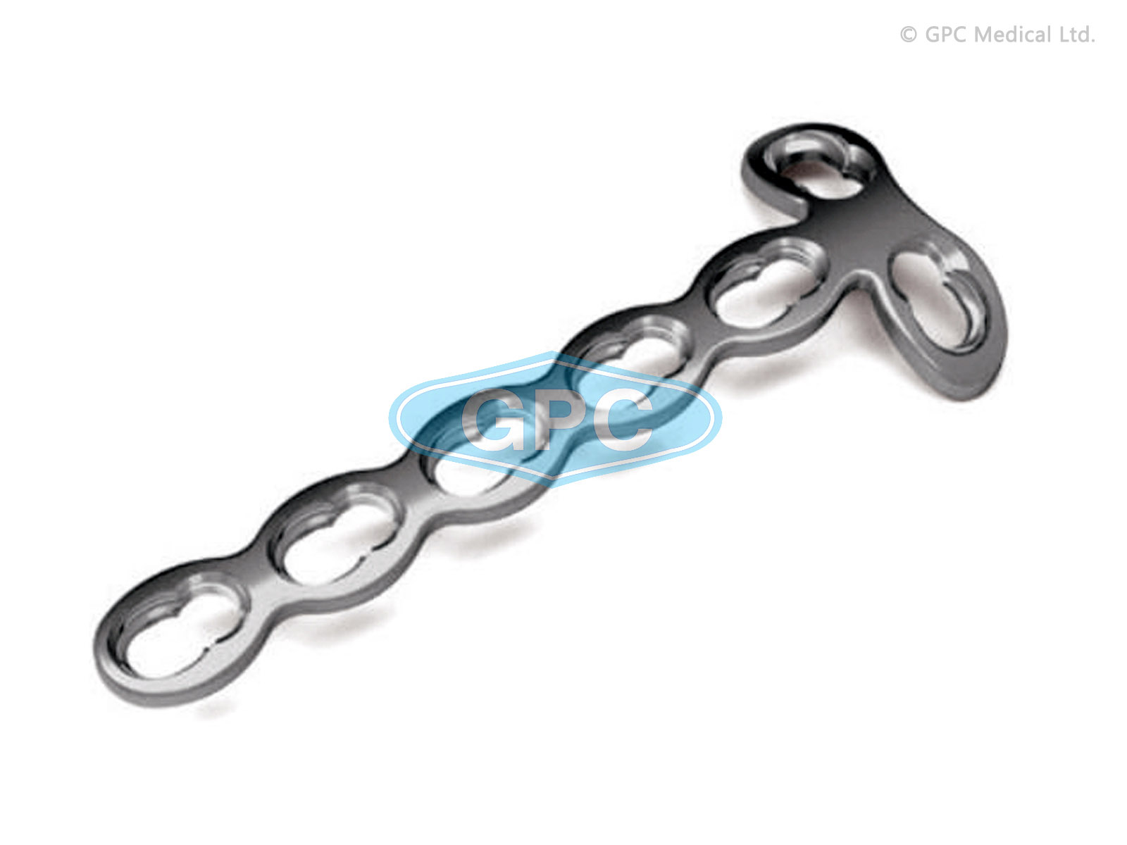 fix<em>LOCK</em> T-Plate with 2 Head Holes, 2.4 mm