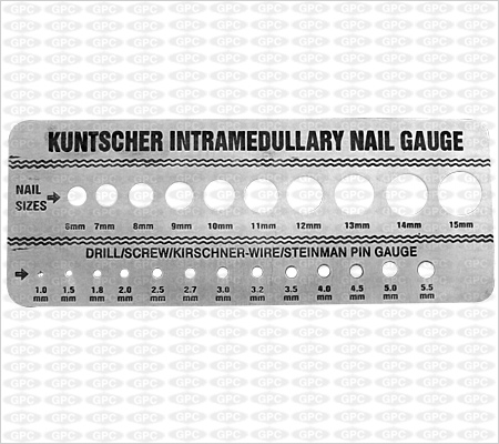 Gauge for Kuntscher Nails
