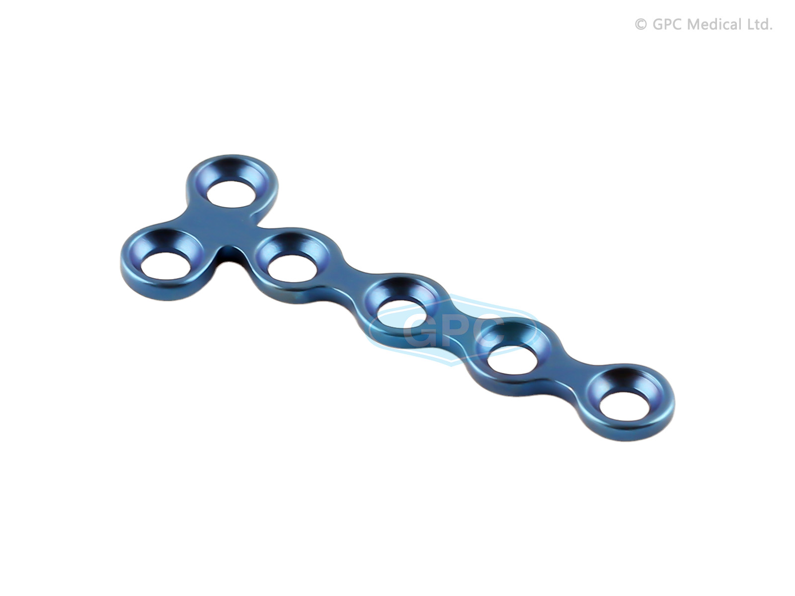 T-Plate Type I, 1.5/2.0 mm with 2 Head Holes