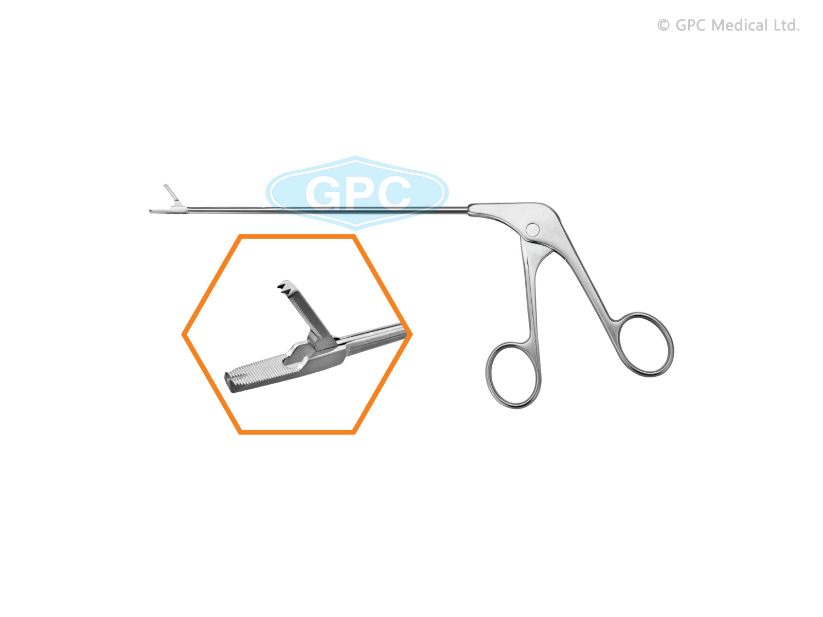 Tissue Grasper Serrated with Hooked Jaw