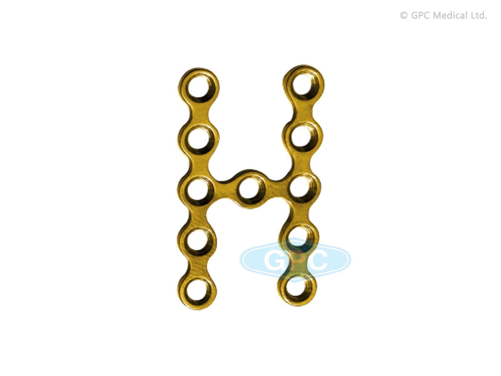 fix<em>LOCK</em> H-Plate, Type II, 2.0 mm, 5+1+5 Holes