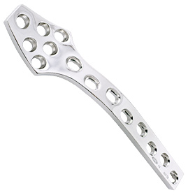 Cobra Head Plate with dynamic compression holes and slot for tension device.